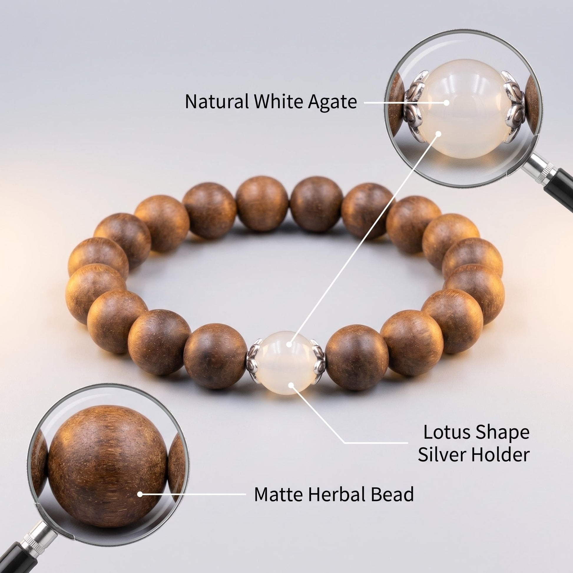 An Shen bracelet material and bead detail