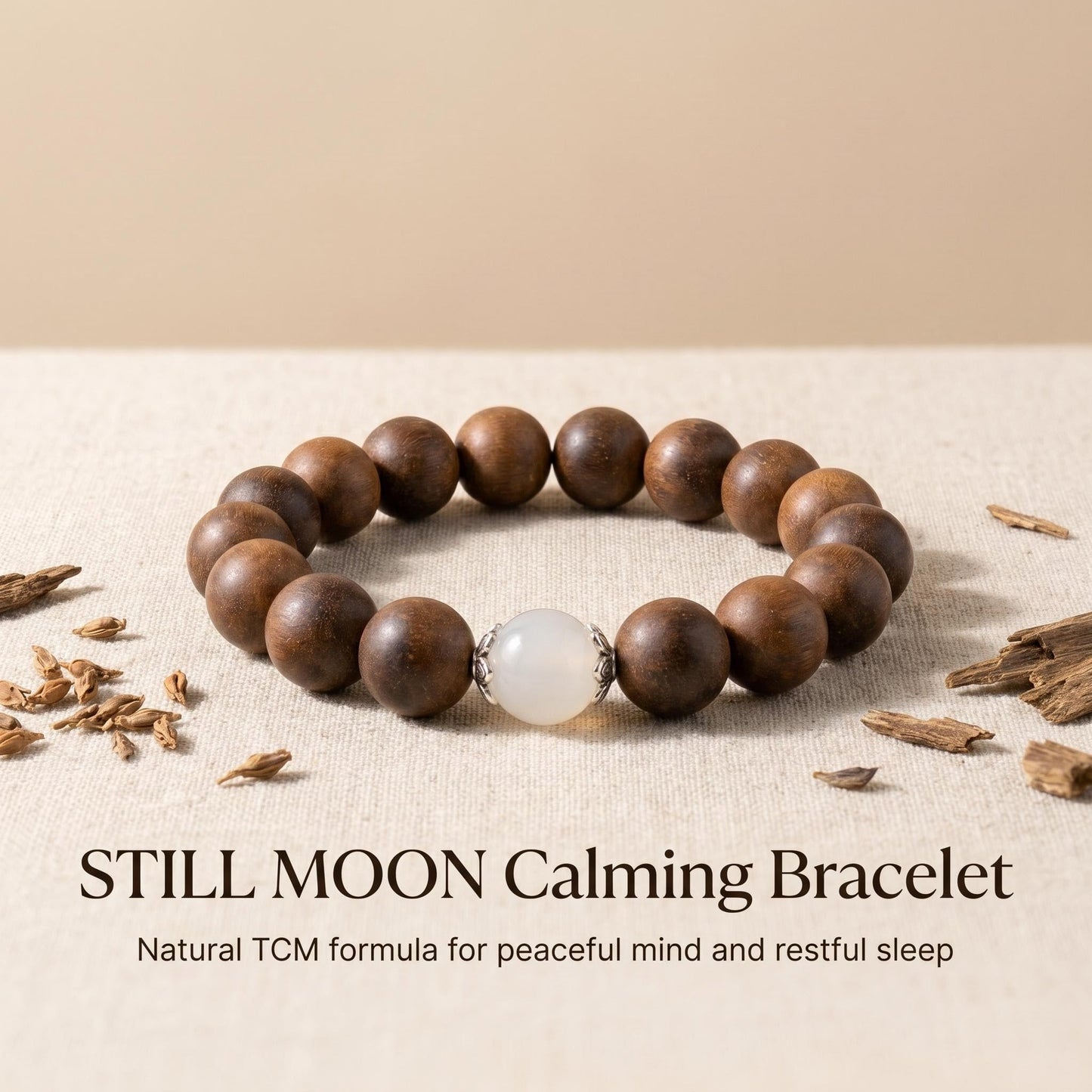 An Shen wearable incense bracelet calm still mind hero visual